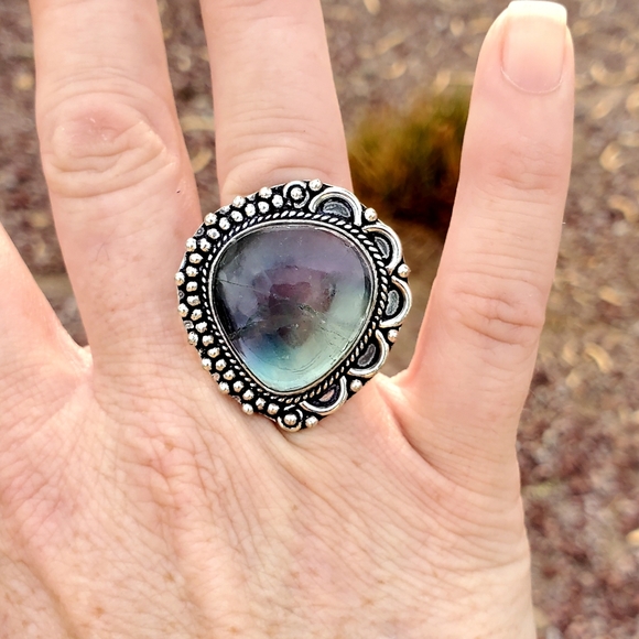 New Fluorite 925 Silver Ring. - Picture 12 of 14